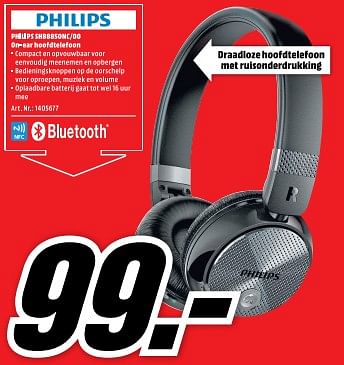 Aanbiedingen Philips shb8850nc-00 on-ear hoofdtelefoon - Philips - Geldig van 21/08/2017 tot 27/08/2017 bij Media Markt
