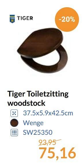 Aanbiedingen Tiger toiletzitting woodstock - Tiger - Geldig van 01/09/2017 tot 30/09/2017 bij Sanitairwinkel