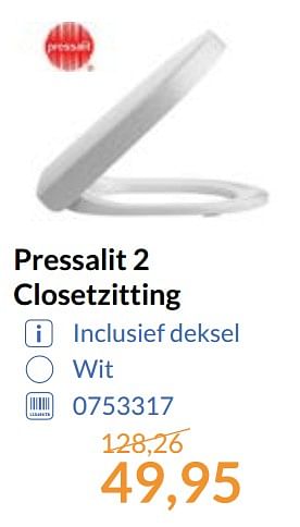 Aanbiedingen Pressalit 2 closetzitting - Pressalit - Geldig van 01/09/2017 tot 30/09/2017 bij Sanitairwinkel