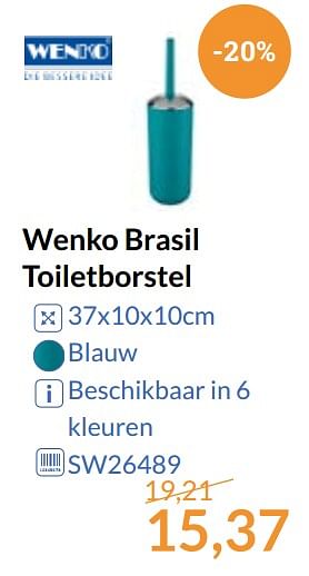 Aanbiedingen Wenko brasil toiletborstel - Wenko - Geldig van 01/09/2017 tot 30/09/2017 bij Sanitairwinkel
