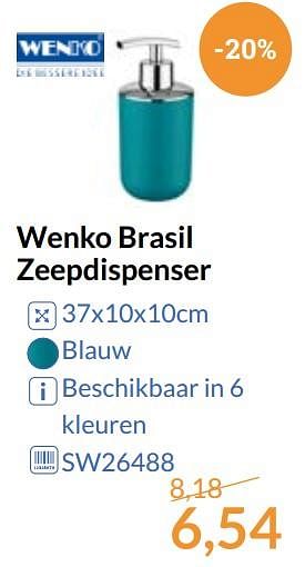 Aanbiedingen Wenko brasil zeepdispenser - Wenko - Geldig van 01/09/2017 tot 30/09/2017 bij Sanitairwinkel