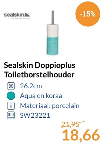 Aanbiedingen Sealskin doppioplus toiletborstelhouder - Sealskin - Geldig van 01/09/2017 tot 30/09/2017 bij Sanitairwinkel