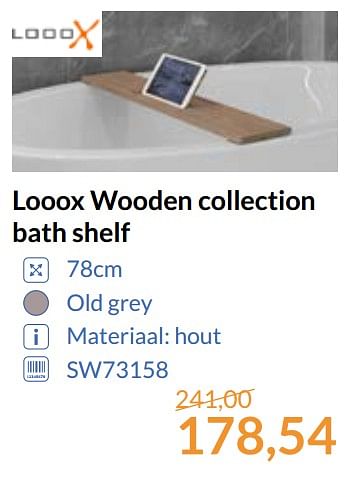 Aanbiedingen Looox wooden collection bath shelf - Looox - Geldig van 01/09/2017 tot 30/09/2017 bij Sanitairwinkel