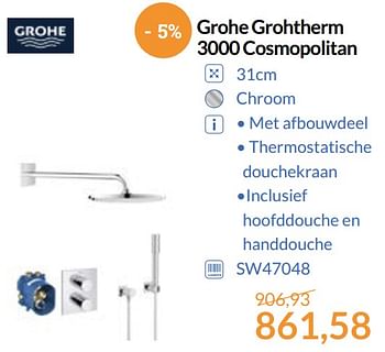 Aanbiedingen Grohe grohtherm 3000 cosmopolitan - Grohe - Geldig van 01/09/2017 tot 30/09/2017 bij Sanitairwinkel