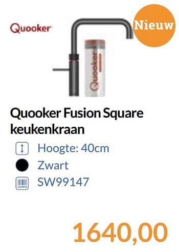 Aanbiedingen Quooker fusion square keukenkraan - Quooker - Geldig van 01/09/2017 tot 30/09/2017 bij Sanitairwinkel