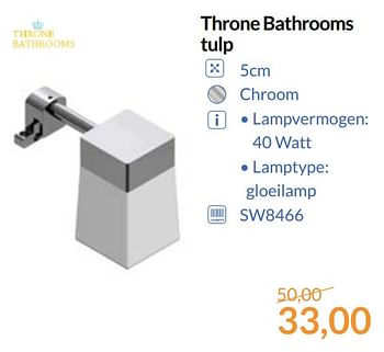 Aanbiedingen Throne bathrooms tulp - Throne Bathrooms - Geldig van 01/09/2017 tot 30/09/2017 bij Sanitairwinkel