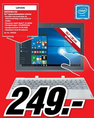 Aanbiedingen Lenovo mix 320 laptop - Lenovo - Geldig van 21/08/2017 tot 27/08/2017 bij Media Markt