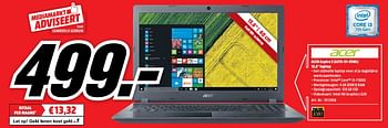 Aanbiedingen Acer asprire 3(a315-51-35wl) laptop - Acer - Geldig van 21/08/2017 tot 27/08/2017 bij Media Markt