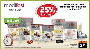 Aanbiedingen Modifast biscuits cereals + choclate chips - Modifast - Geldig van 22/08/2017 tot 03/09/2017 bij Trekpleister