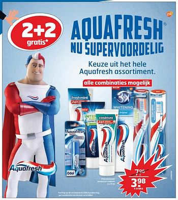 Aanbiedingen Aquafresh tandpasta coolmint - Aquafresh - Geldig van 22/08/2017 tot 03/09/2017 bij Trekpleister