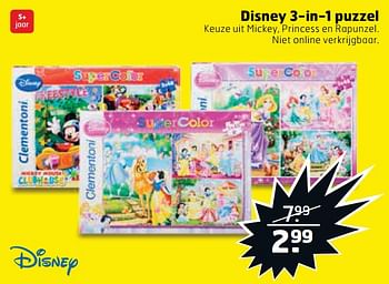 Aanbiedingen Disney 3-in-1 puzzel - Disney - Geldig van 22/08/2017 tot 03/09/2017 bij Trekpleister