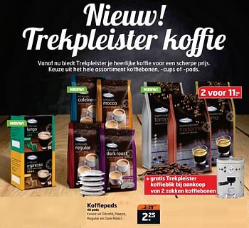 Aanbiedingen Koffiepads - Huismerk - Trekpleister - Geldig van 22/08/2017 tot 03/09/2017 bij Trekpleister