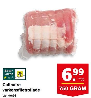 Aanbiedingen Culinaire varkensfiletrollade - Huismerk - Hoogvliet - Geldig van 23/08/2017 tot 29/08/2017 bij Hoogvliet