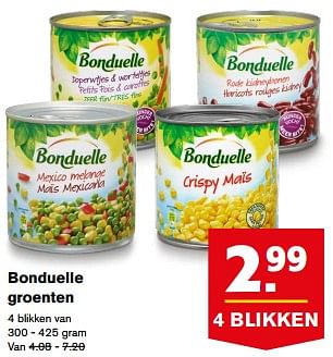 Aanbiedingen Bonduelle groenten - Bonduelle - Geldig van 23/08/2017 tot 29/08/2017 bij Hoogvliet