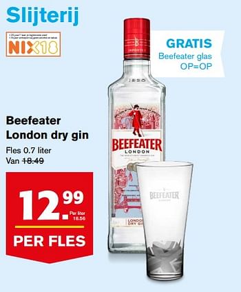 Aanbiedingen Beefeater london dry gin - Beefeater - Geldig van 23/08/2017 tot 29/08/2017 bij Hoogvliet