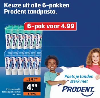 Aanbiedingen Prodent tandpasta coolmint - Prodent - Geldig van 22/08/2017 tot 03/09/2017 bij Trekpleister