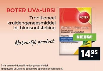 Aanbiedingen Roter uva-ursi - Roter - Geldig van 22/08/2017 tot 03/09/2017 bij Trekpleister