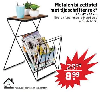 Aanbiedingen Metalen bijzettafel met tijdschriftenrek - Huismerk - Trekpleister - Geldig van 22/08/2017 tot 03/09/2017 bij Trekpleister