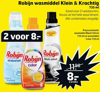 Aanbiedingen Wasmiddel black velvet en wasmiddel color - Robijn - Geldig van 22/08/2017 tot 03/09/2017 bij Trekpleister