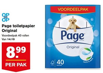 Aanbiedingen Page toiletpapier original - Page - Geldig van 23/08/2017 tot 29/08/2017 bij Hoogvliet