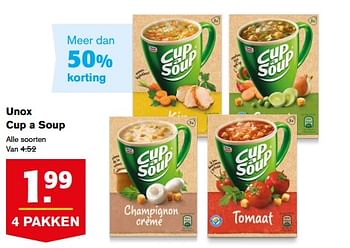 Aanbiedingen Unox cup a soup - Unox - Geldig van 23/08/2017 tot 29/08/2017 bij Hoogvliet