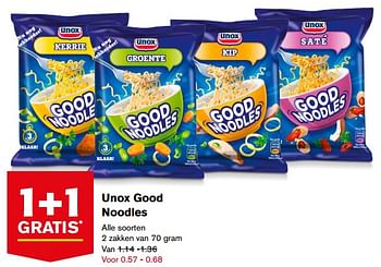 Aanbiedingen Unox good noodles - Unox - Geldig van 23/08/2017 tot 29/08/2017 bij Hoogvliet