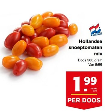 Aanbiedingen Hollandse snoeptomaten mix - Huismerk - Hoogvliet - Geldig van 23/08/2017 tot 29/08/2017 bij Hoogvliet