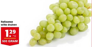 Aanbiedingen Italiaanse witte druiven - Huismerk - Hoogvliet - Geldig van 23/08/2017 tot 29/08/2017 bij Hoogvliet