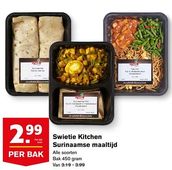 Aanbiedingen Swietie kitchen surinaamse maaltijd - Swietie Kitchen - Geldig van 23/08/2017 tot 29/08/2017 bij Hoogvliet