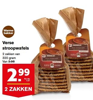 Aanbiedingen Verse stroopwafels - Huismerk - Hoogvliet - Geldig van 23/08/2017 tot 29/08/2017 bij Hoogvliet