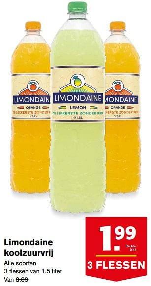Aanbiedingen Limondaine koolzuurvrij - Limondaine - Geldig van 23/08/2017 tot 29/08/2017 bij Hoogvliet