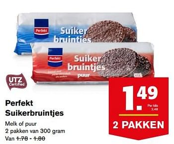 Aanbiedingen Perfekt suikerbruintjes - Perfekt - Geldig van 23/08/2017 tot 29/08/2017 bij Hoogvliet