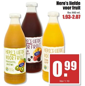 Aanbiedingen Hero`s liefde voor fruit - Hero - Geldig van 21/08/2017 tot 26/08/2017 bij MCD Supermarkten