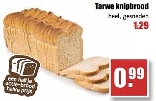 Aanbiedingen Tarwe knipbrood - Huismerk - MCD Supermarkten - Geldig van 21/08/2017 tot 26/08/2017 bij MCD Supermarkten