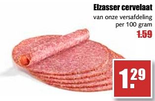 Aanbiedingen Elzasser cervelaat - Huismerk - MCD Supermarkten - Geldig van 21/08/2017 tot 26/08/2017 bij MCD Supermarkten