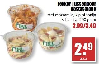 Aanbiedingen Lekker tussendoor pastasalade - Huismerk - MCD Supermarkten - Geldig van 21/08/2017 tot 26/08/2017 bij MCD Supermarkten