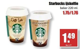 Aanbiedingen Starbucks ijskoffie - Starbucks - Geldig van 21/08/2017 tot 26/08/2017 bij MCD Supermarkten