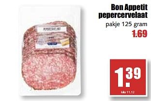 Aanbiedingen Bon appetit pepercervelaat - Bon Appetit - Geldig van 21/08/2017 tot 26/08/2017 bij MCD Supermarkten