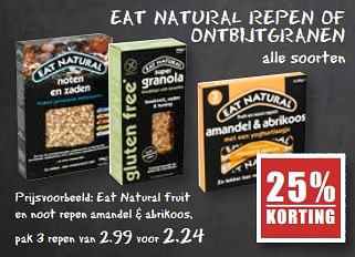 Aanbiedingen Eat natural repen of ontbijtgranen - Eat Natural - Geldig van 21/08/2017 tot 26/08/2017 bij MCD Supermarkten