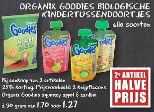 Aanbiedingen Organix goodies biologische kindertussendoortjes - Organix - Geldig van 21/08/2017 tot 26/08/2017 bij MCD Supermarkten