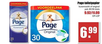 Aanbiedingen Page toiletpapier kussenzacht of original - Page - Geldig van 21/08/2017 tot 26/08/2017 bij MCD Supermarkten