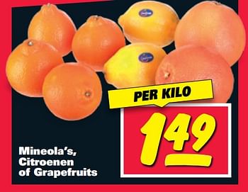 Aanbiedingen Mineola`s, citroenen of grapefruits - Huismerk - Nettorama - Geldig van 21/08/2017 tot 27/08/2017 bij Nettorama