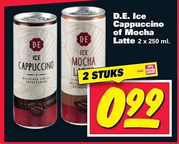 Aanbiedingen D.e. ice cappuccino of mocha latte - Douwe Egberts - Geldig van 21/08/2017 tot 27/08/2017 bij Nettorama