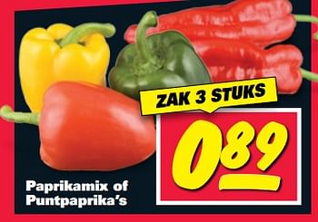 Aanbiedingen Paprikamix of puntpaprika`s - Huismerk - Nettorama - Geldig van 21/08/2017 tot 27/08/2017 bij Nettorama