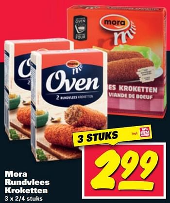 Aanbiedingen Mora rundvlees kroketten - Mora - Geldig van 21/08/2017 tot 27/08/2017 bij Nettorama