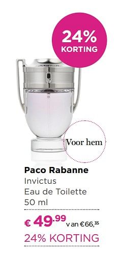 Aanbiedingen Paco rabanne invictus eau de toilette - Paco Rabanne - Geldig van 21/08/2017 tot 10/09/2017 bij Ici Paris XL