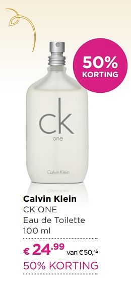 Aanbiedingen Calvin klein ck one eau de toilette - Calvin Klein - Geldig van 21/08/2017 tot 10/09/2017 bij Ici Paris XL