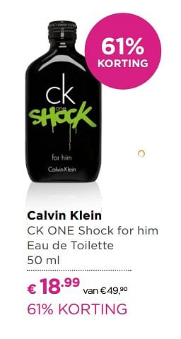 Aanbiedingen Calvin klein ck one shock for him eau de toilette - Calvin Klein - Geldig van 21/08/2017 tot 10/09/2017 bij Ici Paris XL