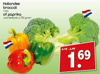 Aanbiedingen Hollandse broccoli of paprika - Huismerk - Agrimarkt - Geldig van 21/08/2017 tot 26/08/2017 bij Agrimarkt
