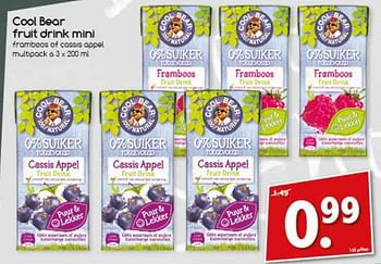 Aanbiedingen Cool bear fruit drink mini - Huismerk - Agrimarkt - Geldig van 21/08/2017 tot 26/08/2017 bij Agrimarkt